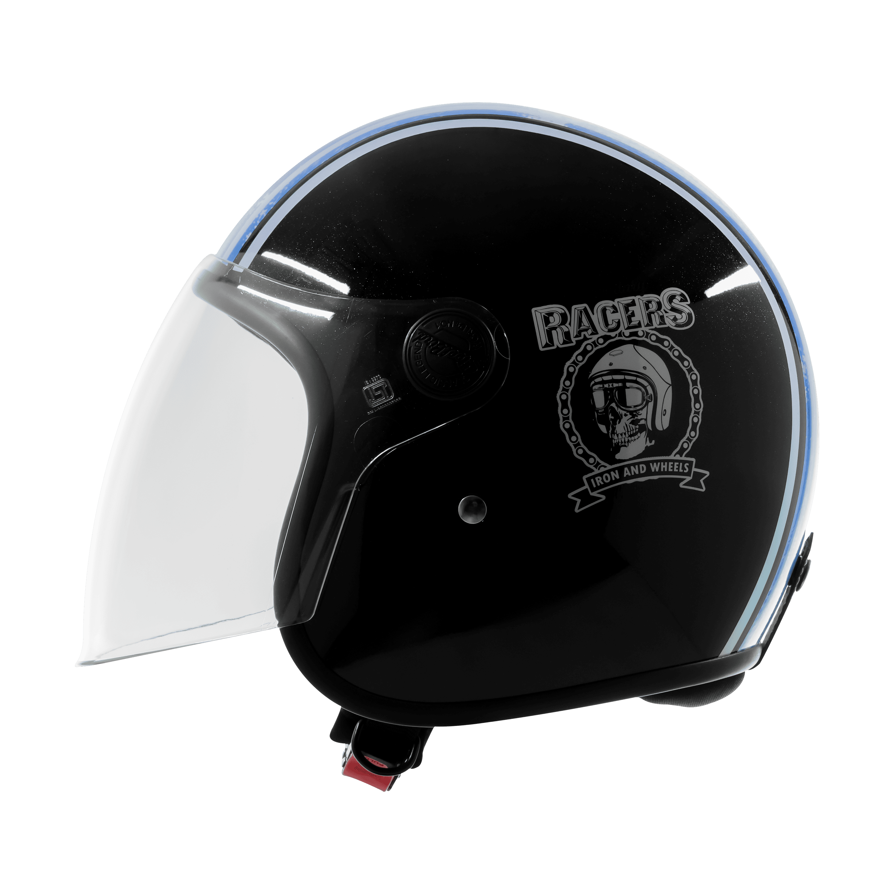 SBH-56 VINTAGE RACERS GLOSSY BLACK WITH DARK BLUE